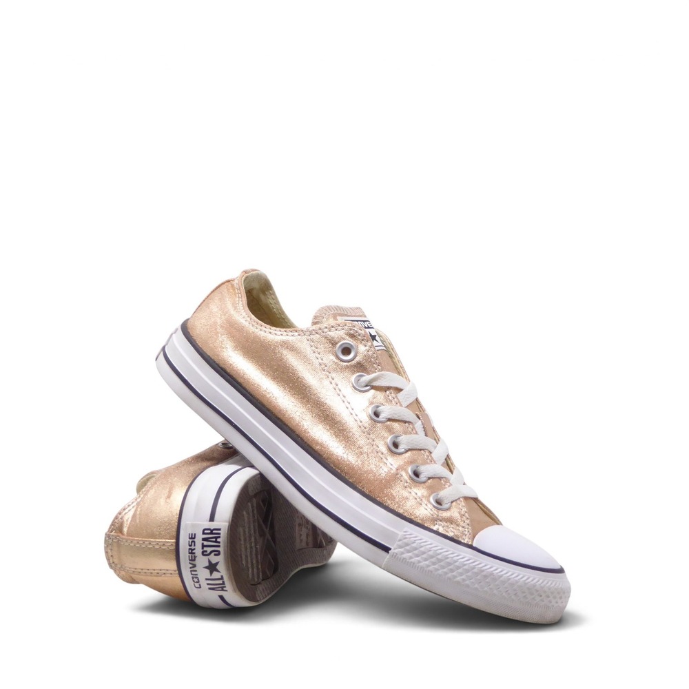 Converse Womens Chuck Taylor All Star Low Top Rose Gold Metallic Shoes 8